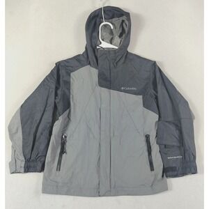 Columbia Ski Jacket Youth 8 Gray Hooded Omni Shield Waterproof Winter Snow